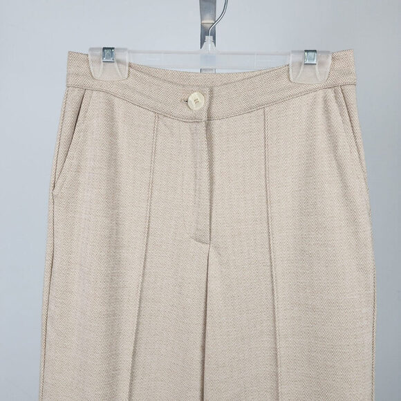 Cotton Club Cream Pleated Wide Leg Pants Size XS - Picture 2 of 9